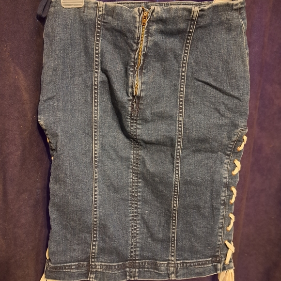 Free people lace up denim skirt size 6 - Picture 2 of 3